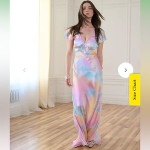Selkie Pastel Tie-Dye Maxi Dress in Pink, Blue, Yellow